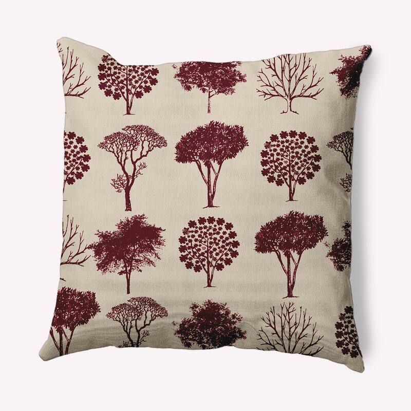 Field of Trees Decorative Throw Pillow - 16" x 16" - Pomegranate