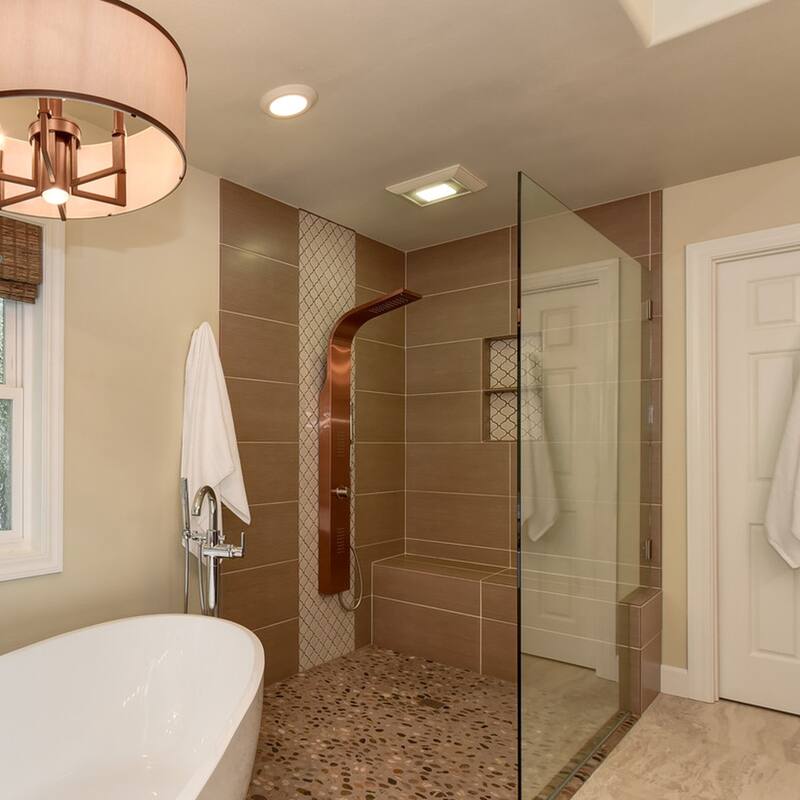 Santa Cruz 7-in ShowerSpa with Dual-function Rain and Waterfall Showerhead with Oversized Body Sprays and Handshower