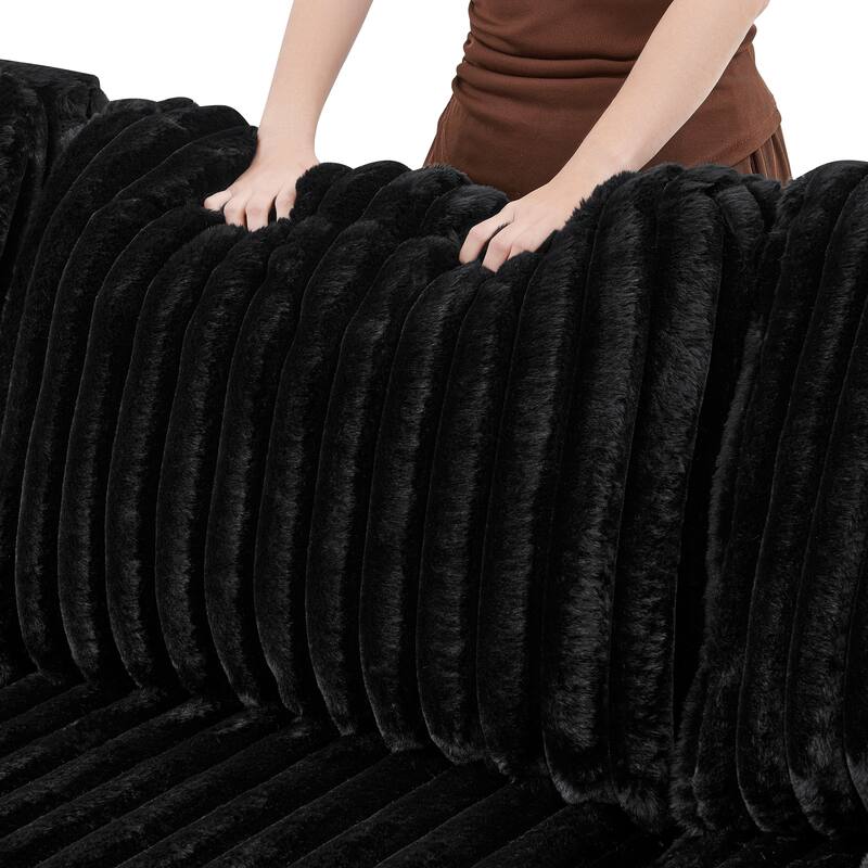 Roomfitters Oversized U Shaped Sectional Sleeper Sofa Bed with Pull Out Couch and Storage Chaise, Black