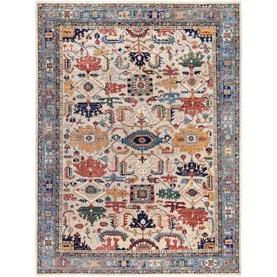 Serapi One-of-a-Kind Hand-Knotted Area Rug - Ivory - 9' 1" x 12' 1"