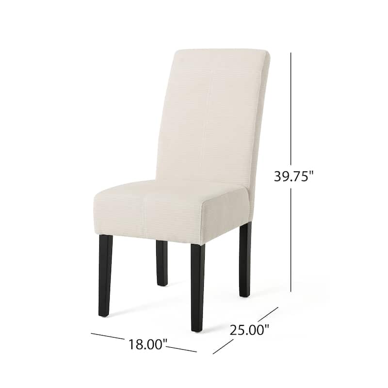 T-stitch Pattern Beige Fabric Dining Chair (Set of 2) by Christopher Knight Home