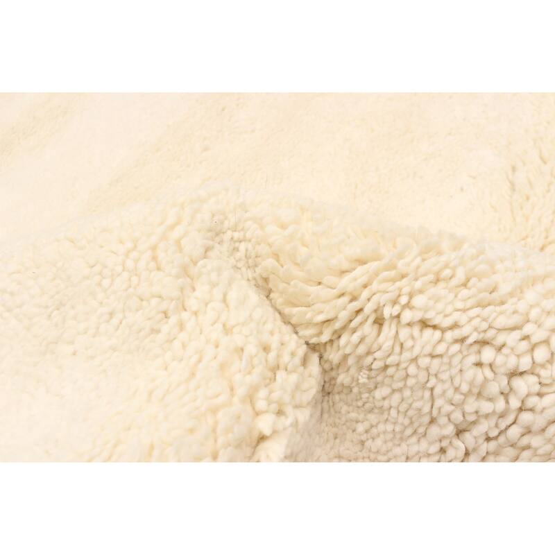 ECARPETGALLERY Hand-knotted Tangier Cream Wool Rug - 6'2 x 8'7