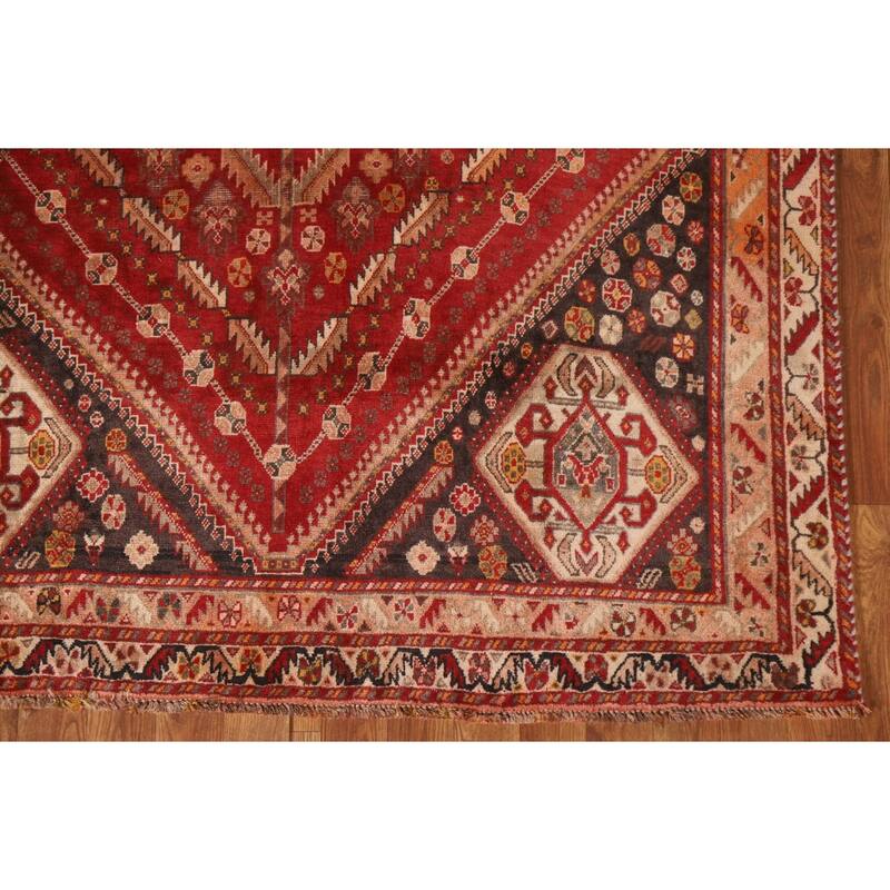 Shiraz Kashkoli Persian Antique Area Rug Handmade Wool Carpet - 4'10"x 8'2"