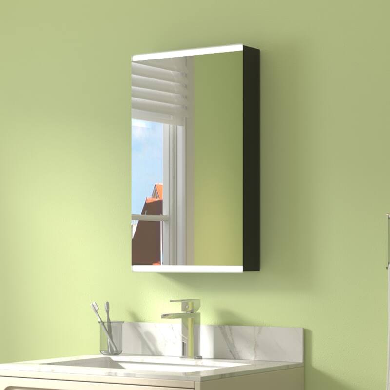 ExBrite LED Bathroom Medicine Cabinet with Mirror,Casement Door,Surface mounting only
