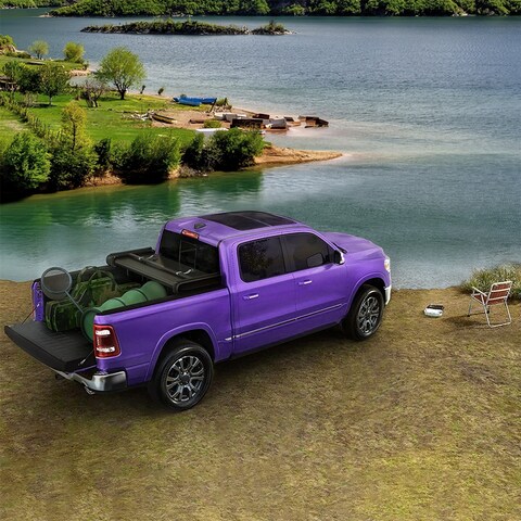 Soft Tri-Fold Truck Bed Tonneau Cover Compatible with 2016-2021 Toyota Tacoma Extra Short Bed 5'