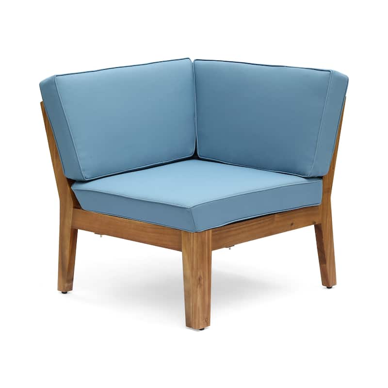 Christopher Knight Home - Xanthe Acacia Wood Patio 6 Piece Sectional Sofa Set with Water Resistant Cushion