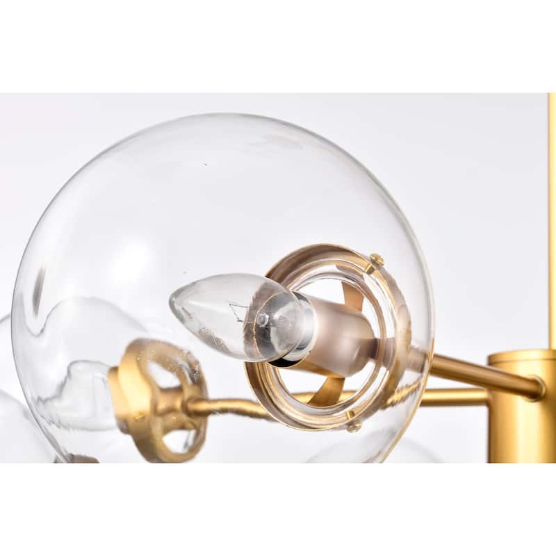 Silversmile 32 Inch Sputnik Brass Polished Finish Ceiling Lighted Chandelier Modern Style 8-Light - N/A