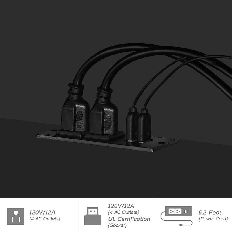 Floating TV Stand with Charging Station and LED Light