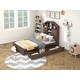 preview thumbnail 6 of 40, Wood Platform Bed with House-Shaped Storage Headboard and 2 Drawers, for Bedroom Dorm Apartment, No Box Spring Needed