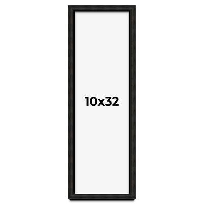 10x32 Shadow Box Black Rustic Barnwood Display Frame | 1.125 Inch
