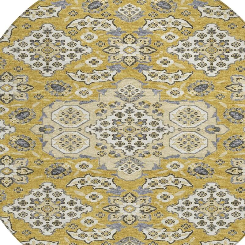 HomeRoots Medallion Traditional Rectangle Outdoor Rug