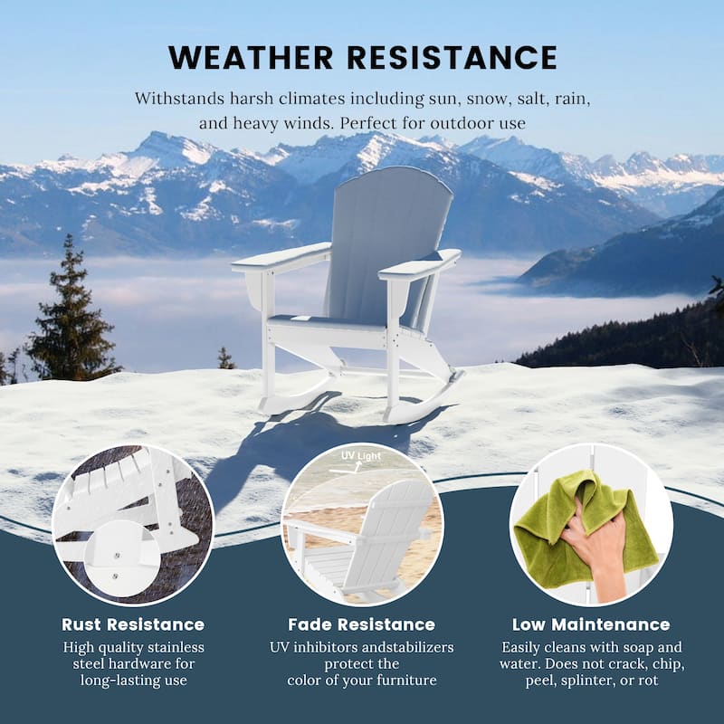 Polytrends Laguna Hdpe All Weather Outdoor Patio Rocking Chair