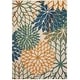 preview thumbnail 78 of 112, Nourison Aloha Floral Modern, Indoor/Outdoor Area Rug 3'6" x 5'6" - Blue/Green