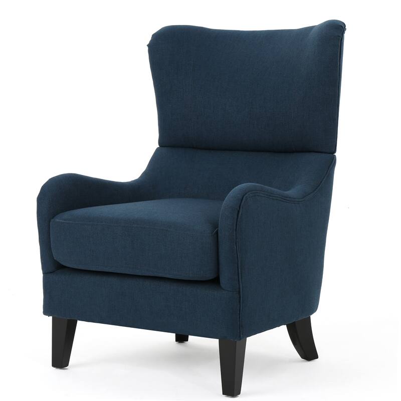 Modern 27" High Back Accent Chair with Birch Wood Legs and Wing Back for Living Room