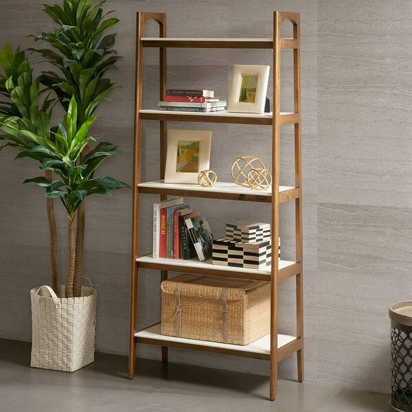 Madison Park Avalon Off White Pecan Bookcase On Sale Overstock 25724796