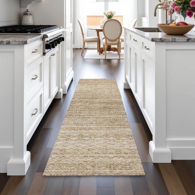 Machine Washable Indoor/Outdoor Modern Trellis Chantille Rug
