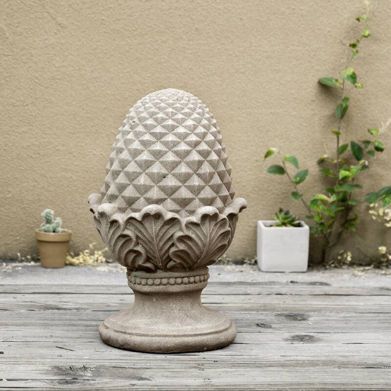 Glitzhome 16.5"H MGO Finish Artichoke Garden Statue Coastal Sculpture Indoor Outdoor