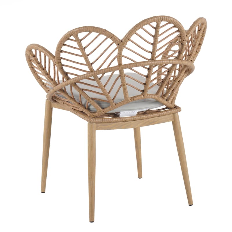 Outdoor Wicker Peacock Shape Papasan Style Chair