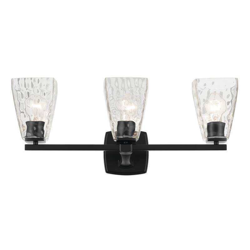 Kichler Lighting Marant 23.75" 3-Light Vanity Light with Clear Water Glass in Black
