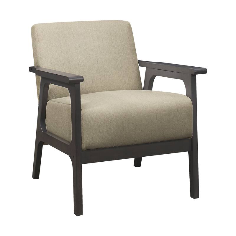 Fabric Upholstered Accent Chair with Antique Gray Frame