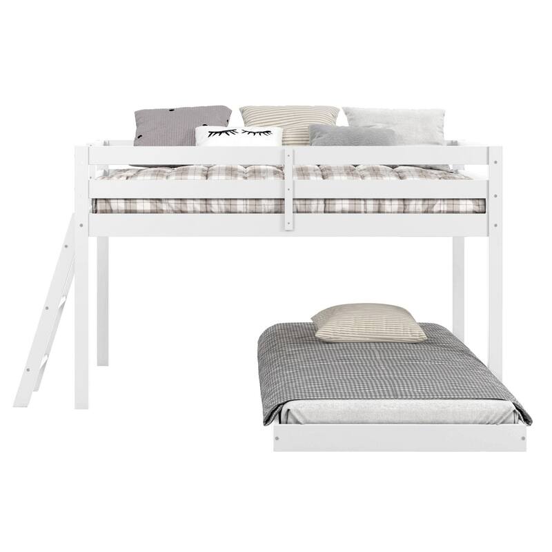 Taylor & Olive Trillium Twin Low Loft Bed with a Twin Under Bed