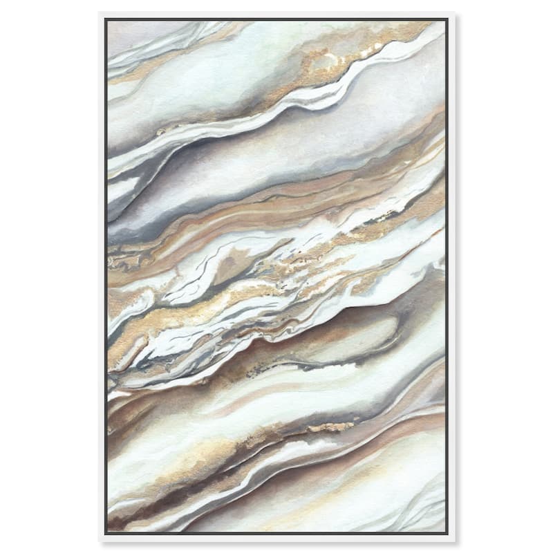 Art Remedy Neutral Lines I Framed Boho Abstract 1 Piece Canvas Wall Art - 31 x 46 - White