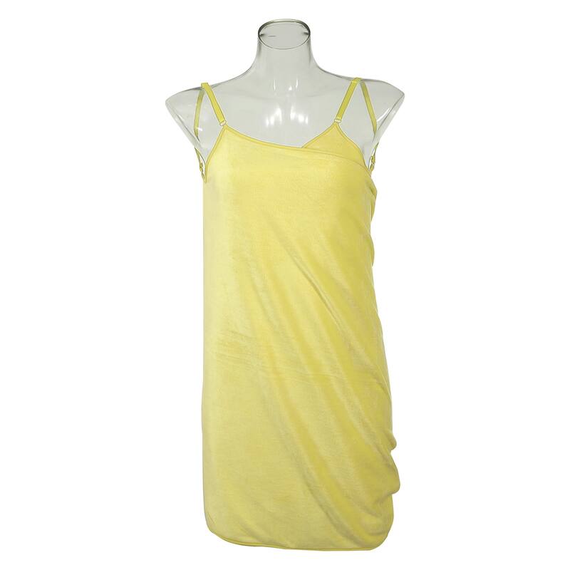 Bath Wrap Towel for Women Towel Robe Adjustable Shoulder Strap Bath Wrap - Yellow