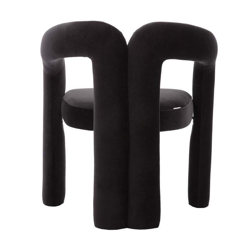 Set of 2 Black Velvet Fabric Upholstered Armchair Dining Chair Barrel Side Chairs Accent Chair for Living Room Bedroom Kitchen