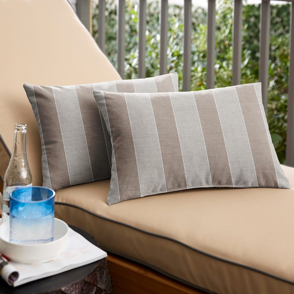 Sunbrella Range Dune Indoor/Outdoor Lumbar (Set of 2)