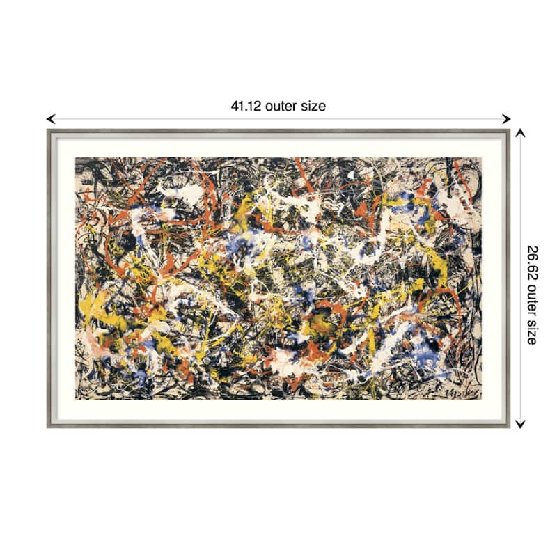 Convergence by Jackson Pollock Framed Art Print - 41 x 27 in - Silver