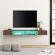 preview thumbnail 40 of 41, WAMPAT 70 inch Floating TV Shelf for Wall with LED Light for Living Room - 70 inch