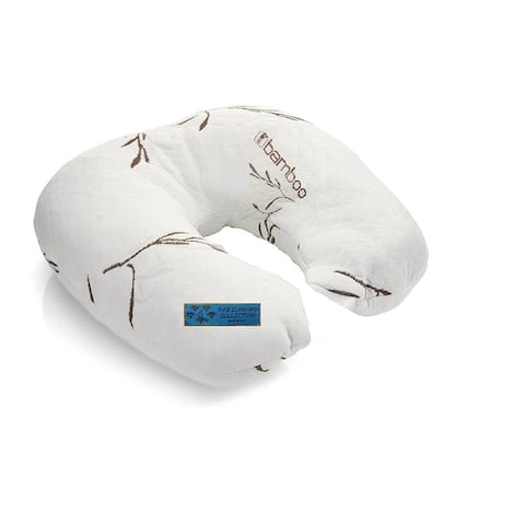Five Diamond Collection Shredded Memory Foam U Neck Travel Pillow with Bamboo Blend Cover