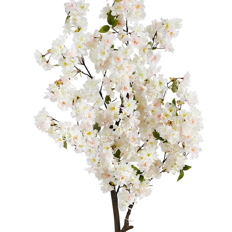 5' White Cherry Blossom Artificial Tree in Black Pot