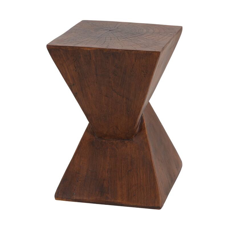 Anmytek Dark Brown Geometric Accent Table,Stylish Cent Table Compatible with Living Room, Bedroom, or Office