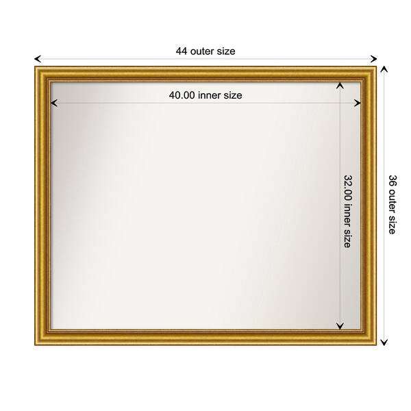 dimension image slide 42 of 93, Wall Mirror Choose Your Custom Size - Extra Large, Townhouse Gold Wood