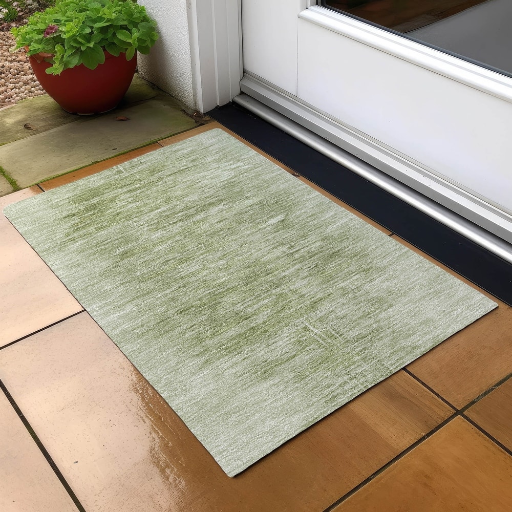 Machine Washable Indoor/ Outdoor Chantille Solid Ombre Rug