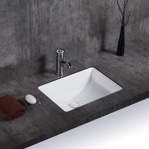 Fusion Undermount Ceramic Basin Sink, Glossy White