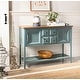 preview thumbnail 3 of 10, SAFAVIEH Charlotte Sideboard 45.7-Inch Wood Dresser, Blue and Oak - 45.7" x 15" x 34"