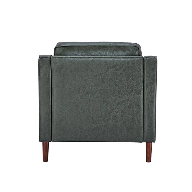 Sedona Modern Accent Chair, Faux Linen / Vegan Leather Armchair