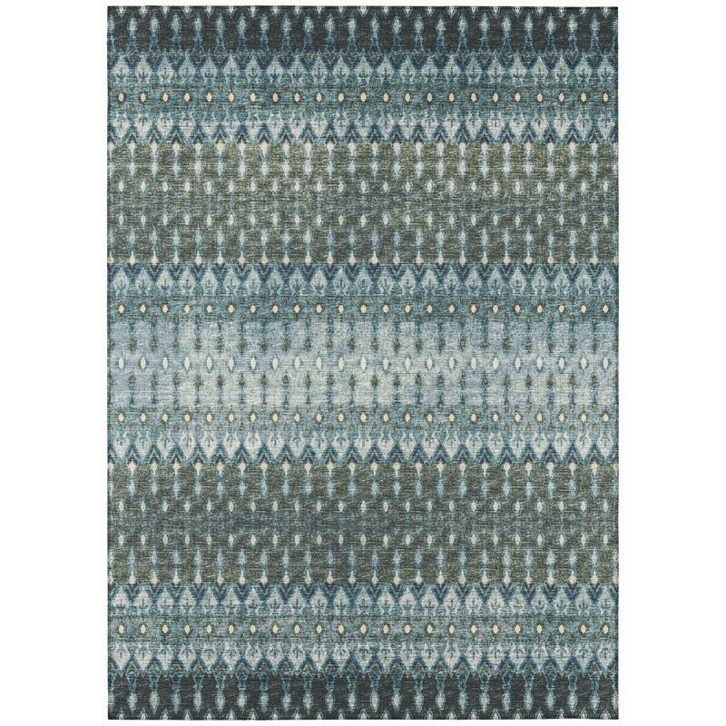 Machine Washable Indoor/ Outdoor Addison Bravado Geometric Ikat Rug