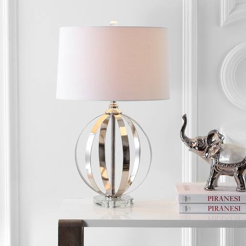 Logan 26" Metal Orb LED Table Lamp, Polished Nickel by JONATHAN Y