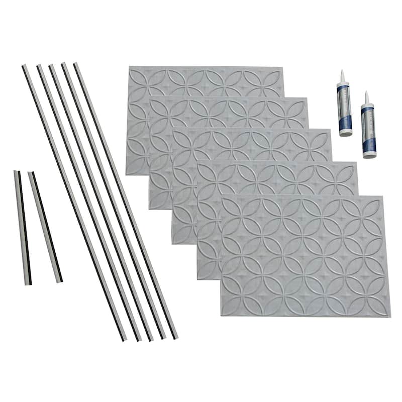 FASÄDE Rings Decorative Vinyl Backsplash Panel - 15 Sq Ft Kit - Cashmere