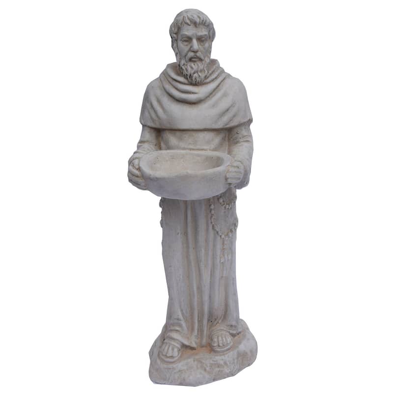 22.5" Coldcast St Francis, Antique White