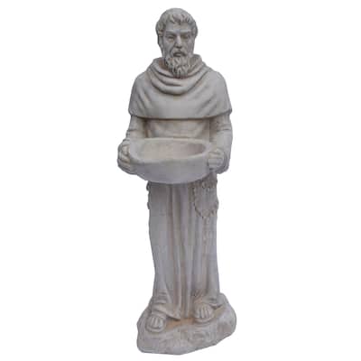 22.5" Coldcast St Francis, Antique White