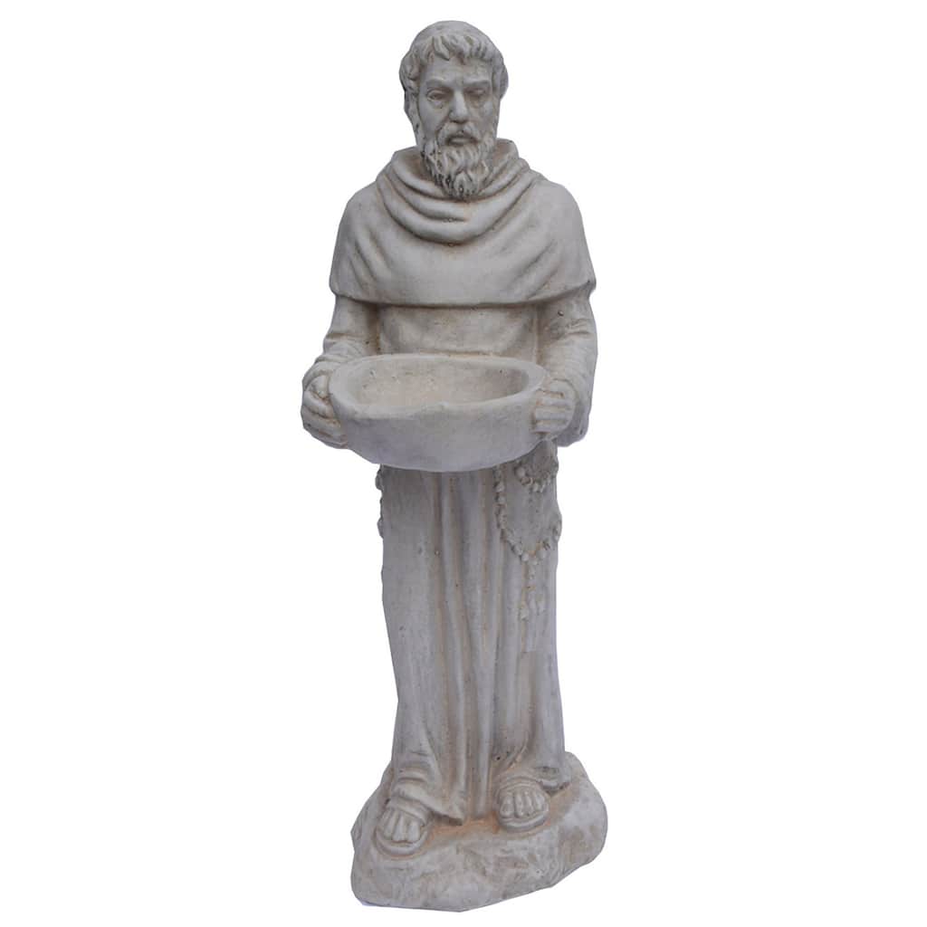 22.5" Coldcast St Francis, Antique White
