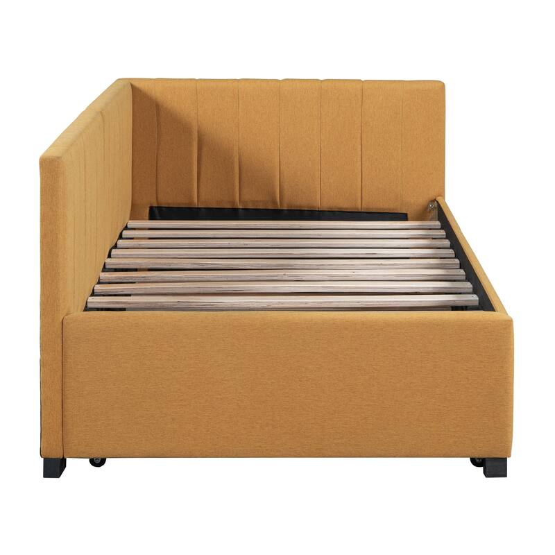 Twin Daybed Slat Sofa Bed with Trundle