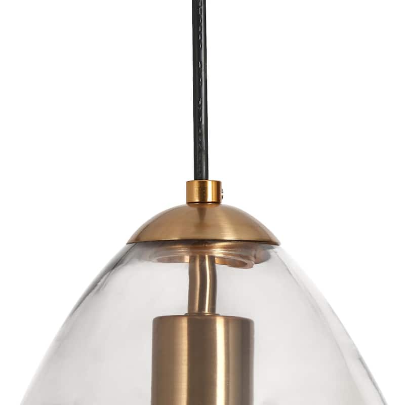 Gloam Mid-century Modern Glam Gold Dome Kitchen Island Large Pendant with Art Smoked Gray Glass - D8.5"* H12"