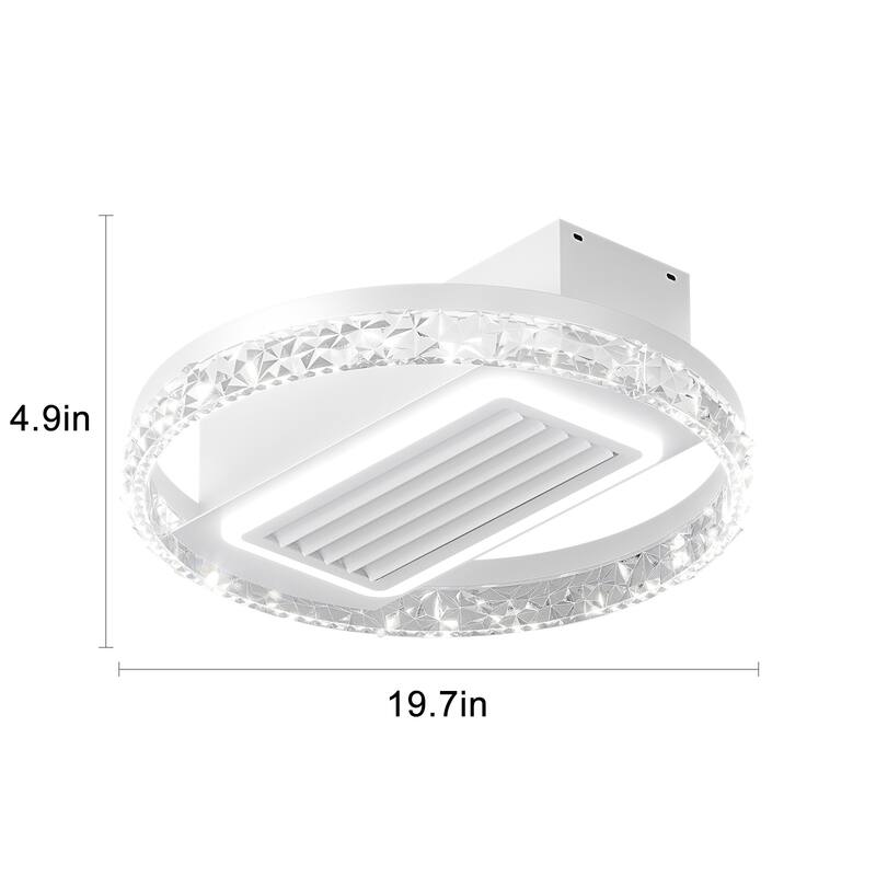 Modern Flush Mount Bladeless Fan Lamp with Lights Dimmable LED