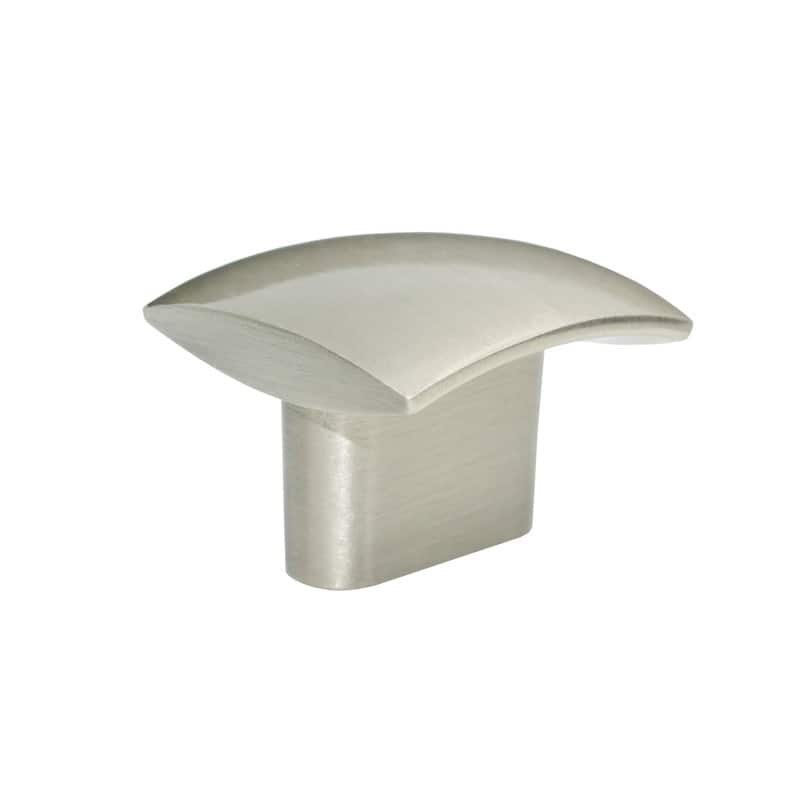 Utopia Alley Rhonda Contoured Square Cabinet Ring Pull Knob - Vintage Cabinet Hardware with Hand Finished Brushed Nickel 1.3"