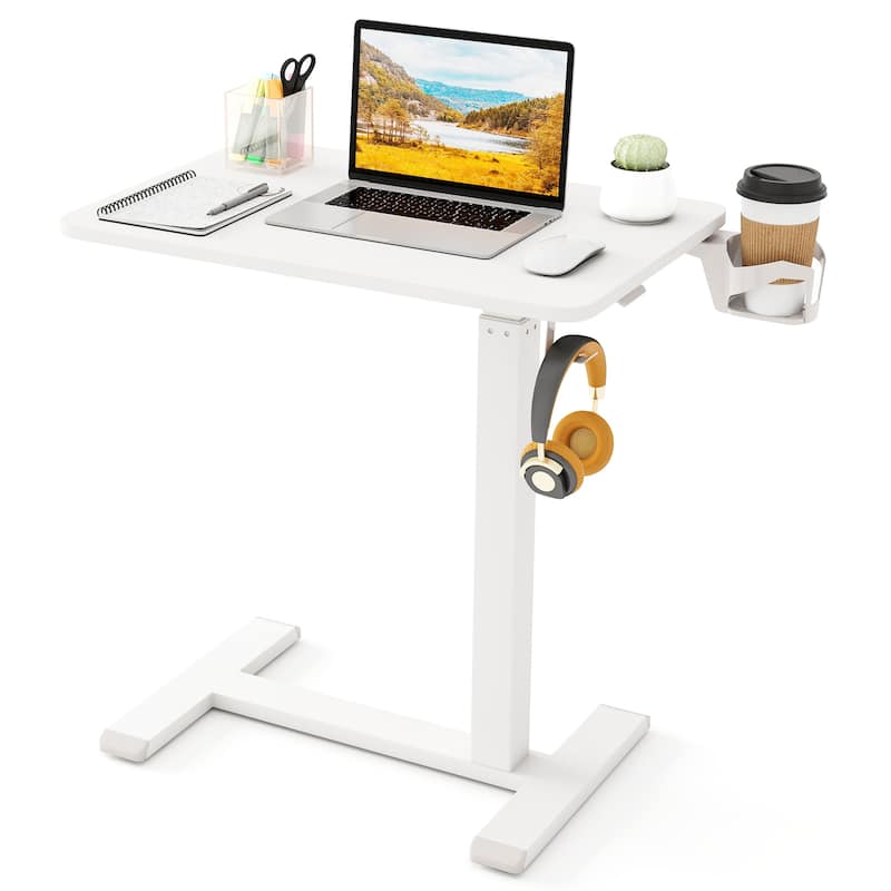 Engineered Wood Mobile Standing Desk with Adjustable Height